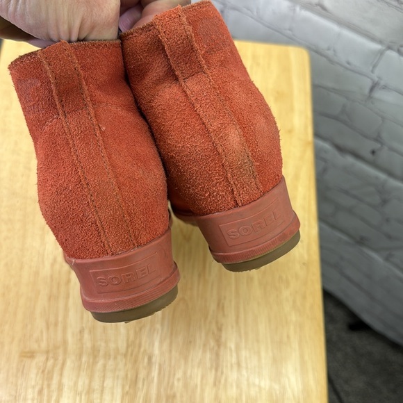 ⭐️Sorel Evie orange suede leather booties woman’s SZ 10 EUC - Picture 4 of 9